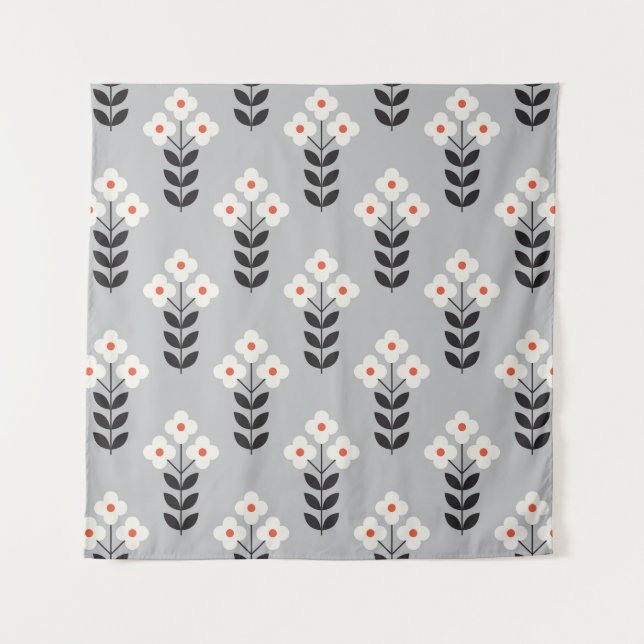 Flower seamless pattern design. Scandinavian style Tapestry (Front)
