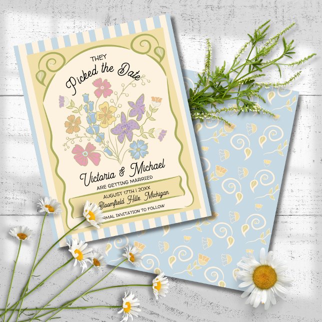 Flower Seed Packet Hand Drawn Save the Date (Creator Uploaded)