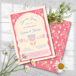 Flower Seed Packet Hand Drawn Wedding Invitation