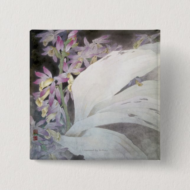 Flower Seires II- Phaiuses 15 Cm Square Badge (Front)
