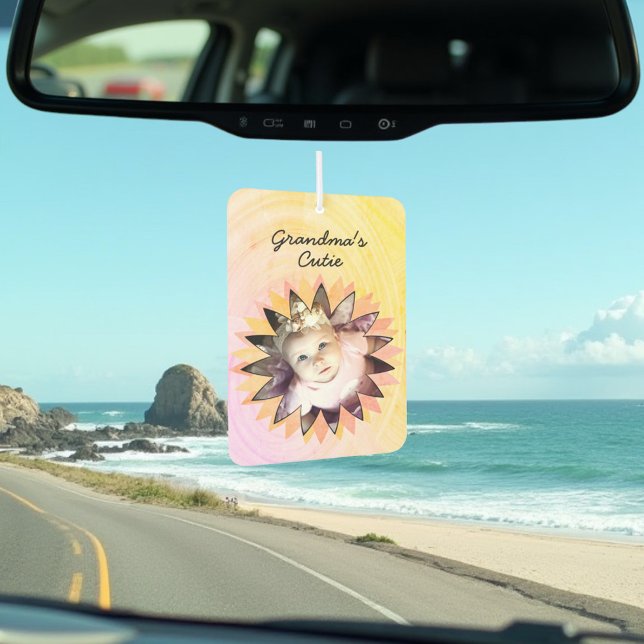 Flower Shape Custom Photo Colourful Back Template Car Air Freshener (custom photo front and back design )