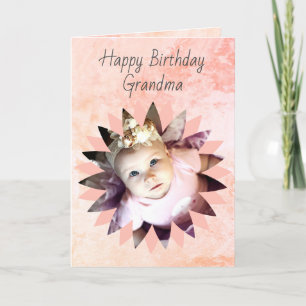 Flower Shape Custom Photo Pastel Watercolor Card