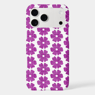 Flower Shape Plaid Pink Purple iPhone Slim Case