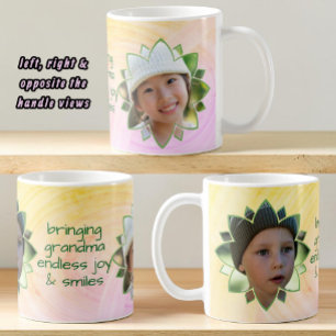 Flower Shape Replaceable Photo Colourful Backgroun Coffee Mug