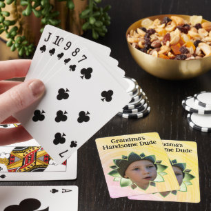 Flower Shape Replaceable Photo Colourful Backgroun Playing Cards