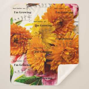 Flower Sharpa blanket, Soft fleece throw