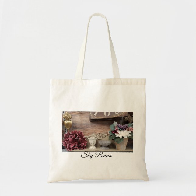 flower shelf photo tote bag (Front)