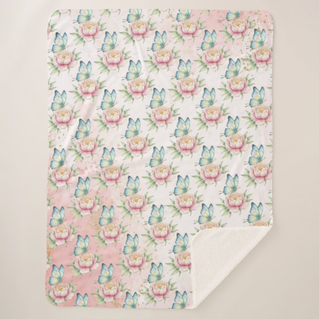 Flower Sherpa Blanket (Front)