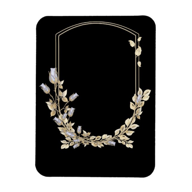 Flower Shield Wedding Magnet (Vertical)