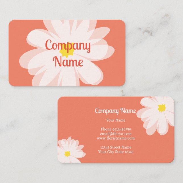 Flower shop business card template for florist (Front/Back)