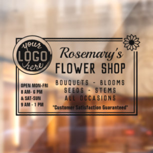 Flower Shop Custom Florist Logo Easy Advertising W Window Cling
