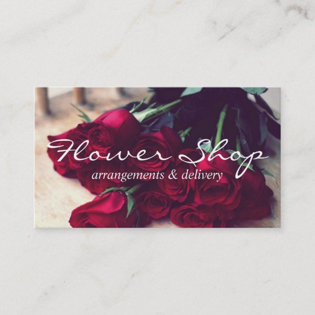 Flower Shop Delivery Florist Business Card (Front)
