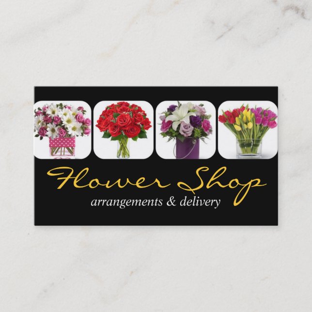 Flower Shop Delivery Florist Business Card (Front)
