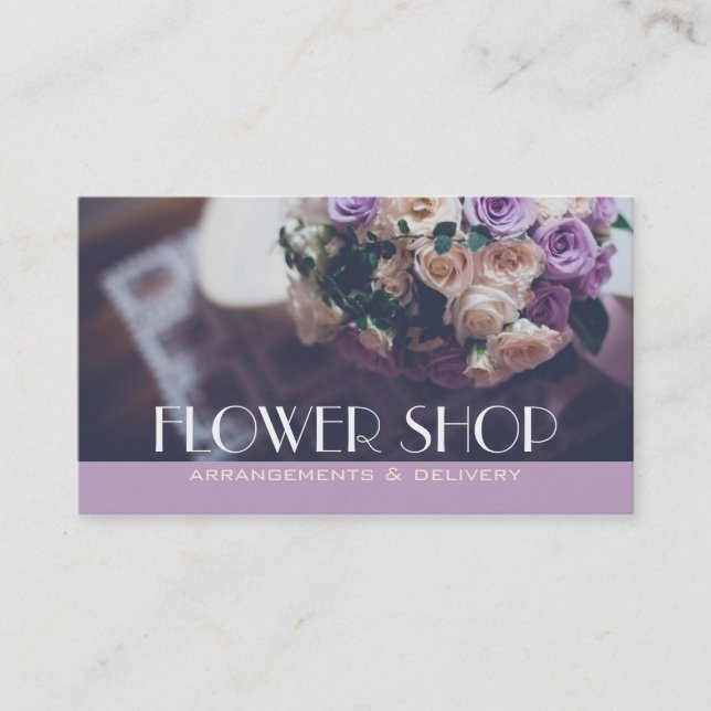 Flower Shop Delivery Florist Business Card (Front)