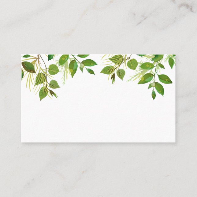 Flower Shop | Florist Blank Foliage Message Business Card (Front)