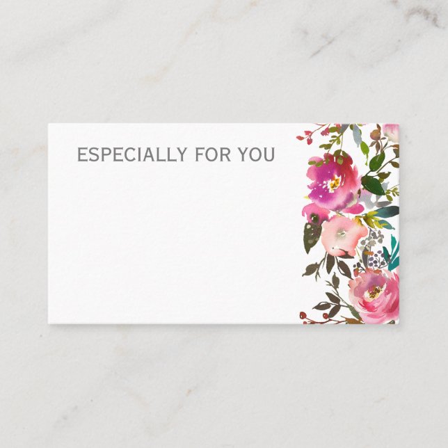 Flower Shop | Florist Bouquet Message Business Card (Front)