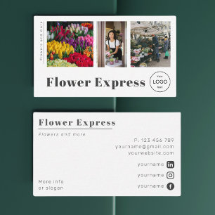 Flower shop Florist market photo Business Card