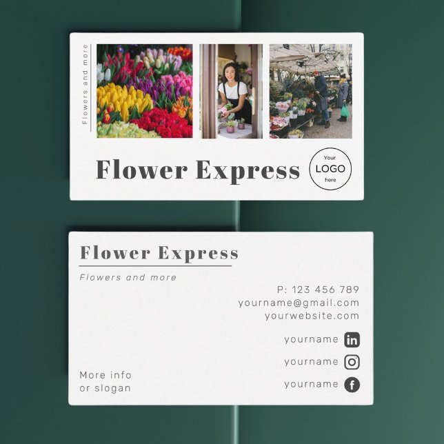 Flower shop Florist market photo Business Card (Creator Uploaded)