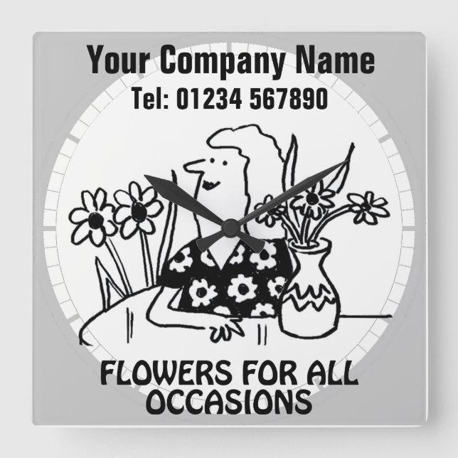 Flower Shop Florist Wall Square Wall Clock (Front)