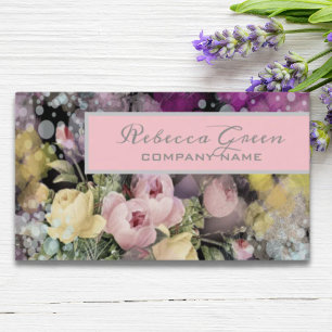 Flower shop Florist watercolor pink floral Business Card