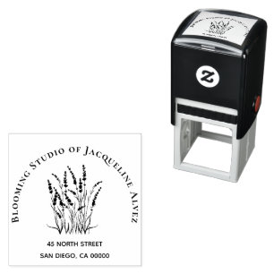 Flower Shop Lavender Business Self-inking Stamp