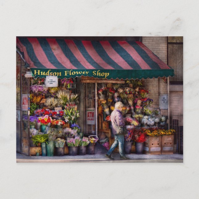 Flower Shop - NY - Chelsea - Hudson Flower Shop Postcard (Front)