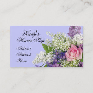 Flower Shop Rose and Lilacs Business Card