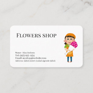 Flower shop services editable business card