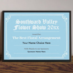 Flower Show Certificate Poster