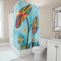 Flower shower curtain