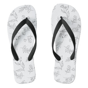 Flower silhouette pattern flip flops