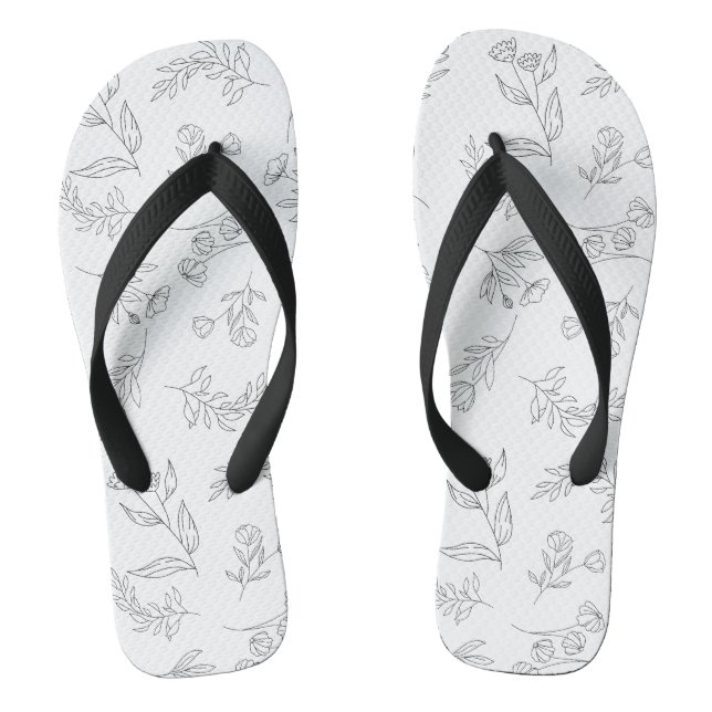 Flower silhouette pattern flip flops (Footbed)