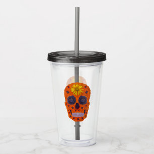 Flower Skull 1 Acrylic Tumbler