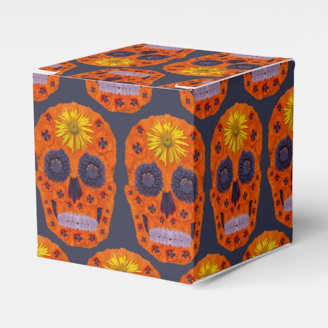 Flower Skull 1 Favour Box (Front Side)
