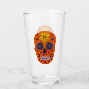 Flower Skull 1 Glass