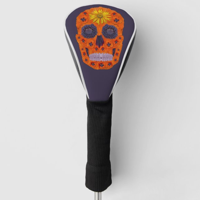 Flower Skull 1 Golf Head Cover (Front)