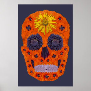 Flower Skull 1 Poster