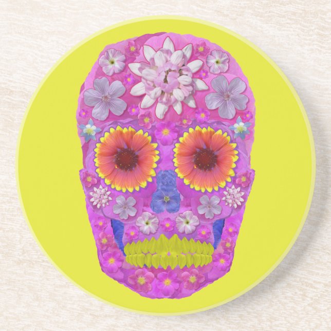 Flower Skull 2 Coaster (Front)