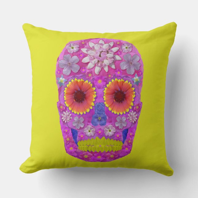 Flower Skull 2 Cushion (Front)