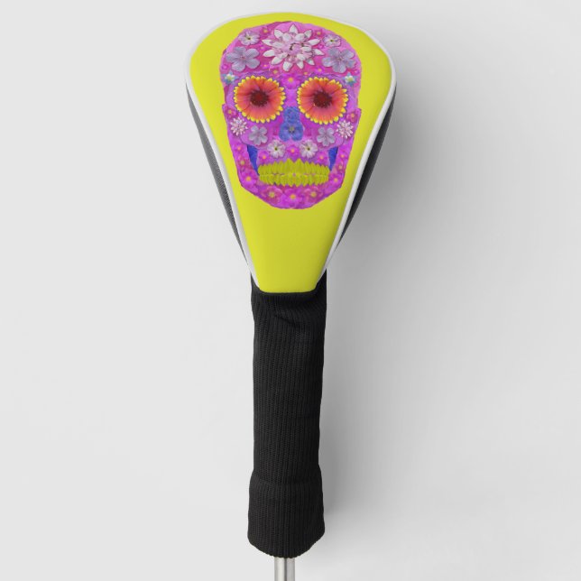 Flower Skull 2 Golf Head Cover (Front)
