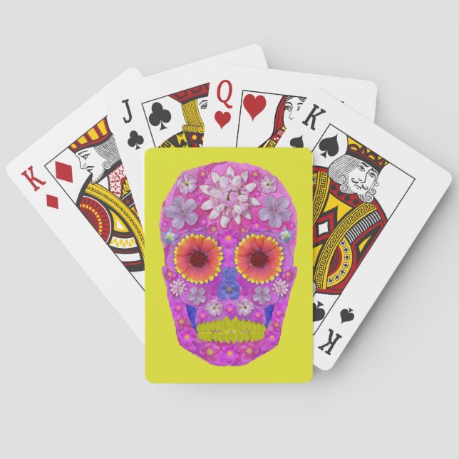 Flower Skull 2 Playing Cards (Back)