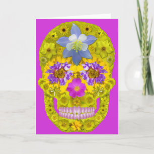 Flower Skull 3 Card