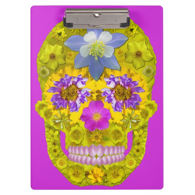 Flower Skull 3 Clipboard (Front)