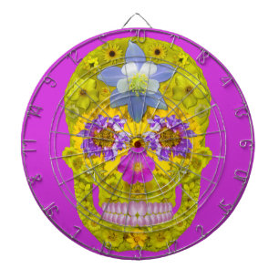 Flower Skull 3 Dartboard