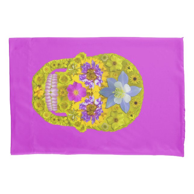Flower Skull 3 Pillowcase (Front-Left)