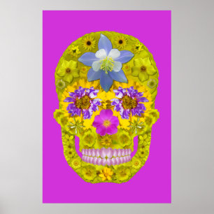 Flower Skull 3 Poster