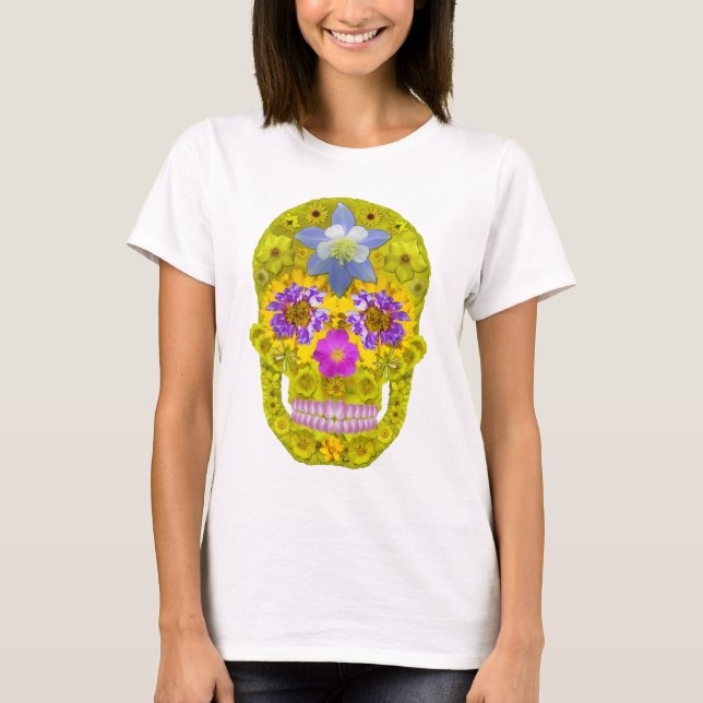 Flower Skull 3 T-Shirt (Front)