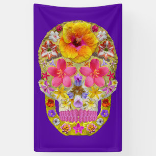 Flower Skull 4 - Tropical Banner