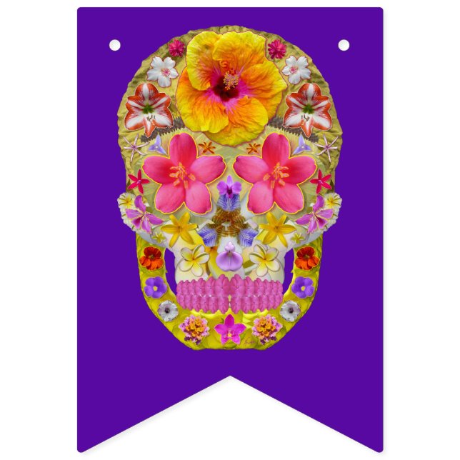 Flower Skull 4 - Tropical Bunting (First Flag)
