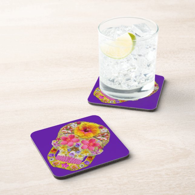 Flower Skull 4 - Tropical Coaster (Right Side)